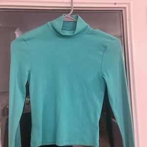 American Eagle Outfitters Turquoise Long Sleeve Top